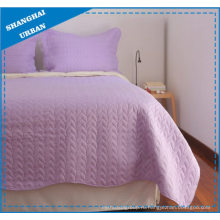 Комплект полиэстерового лоскутного одеяла из однотонного цвета лаванды